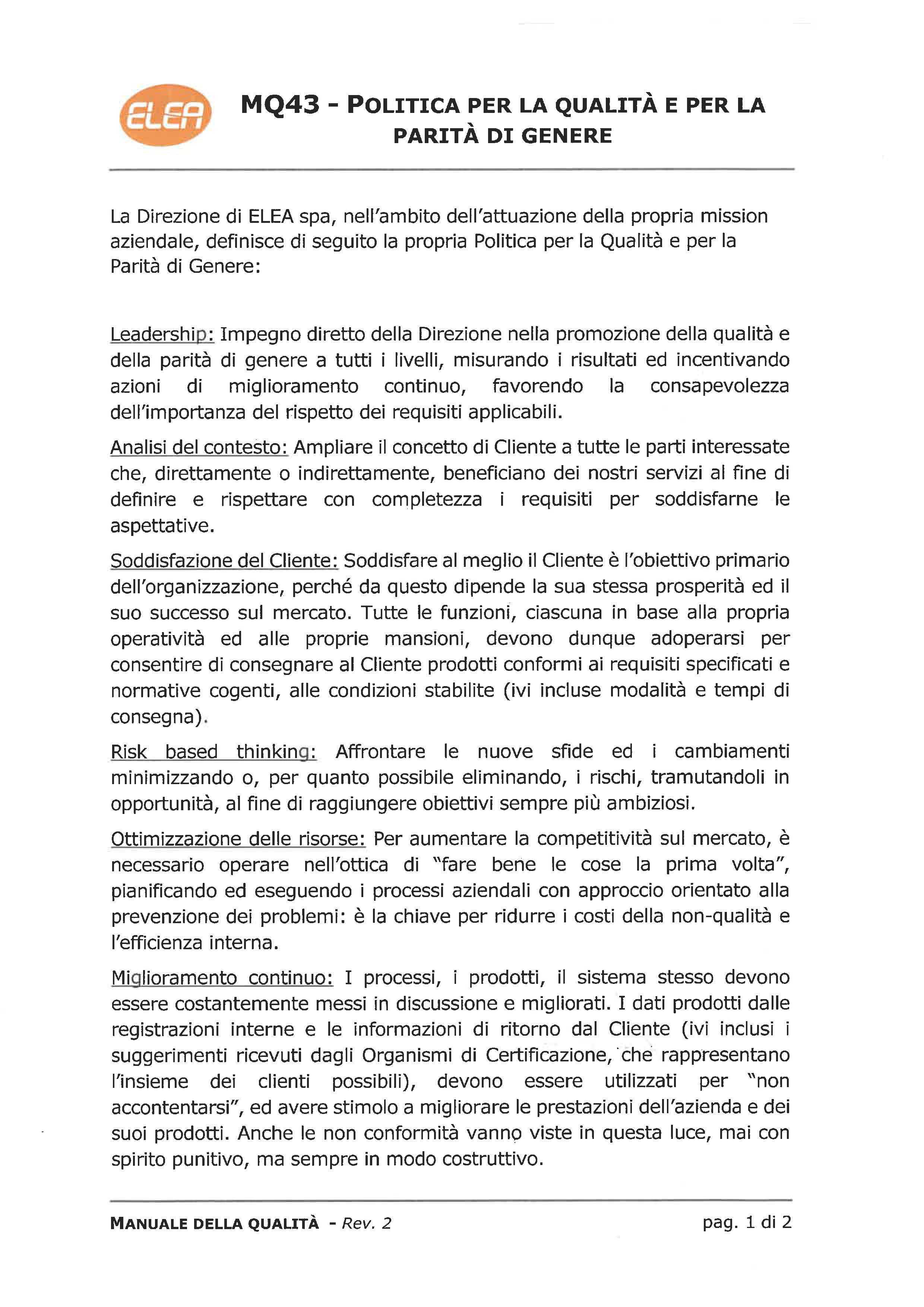 MQ 43 Politica per la parità di genere agg 02 03 2026